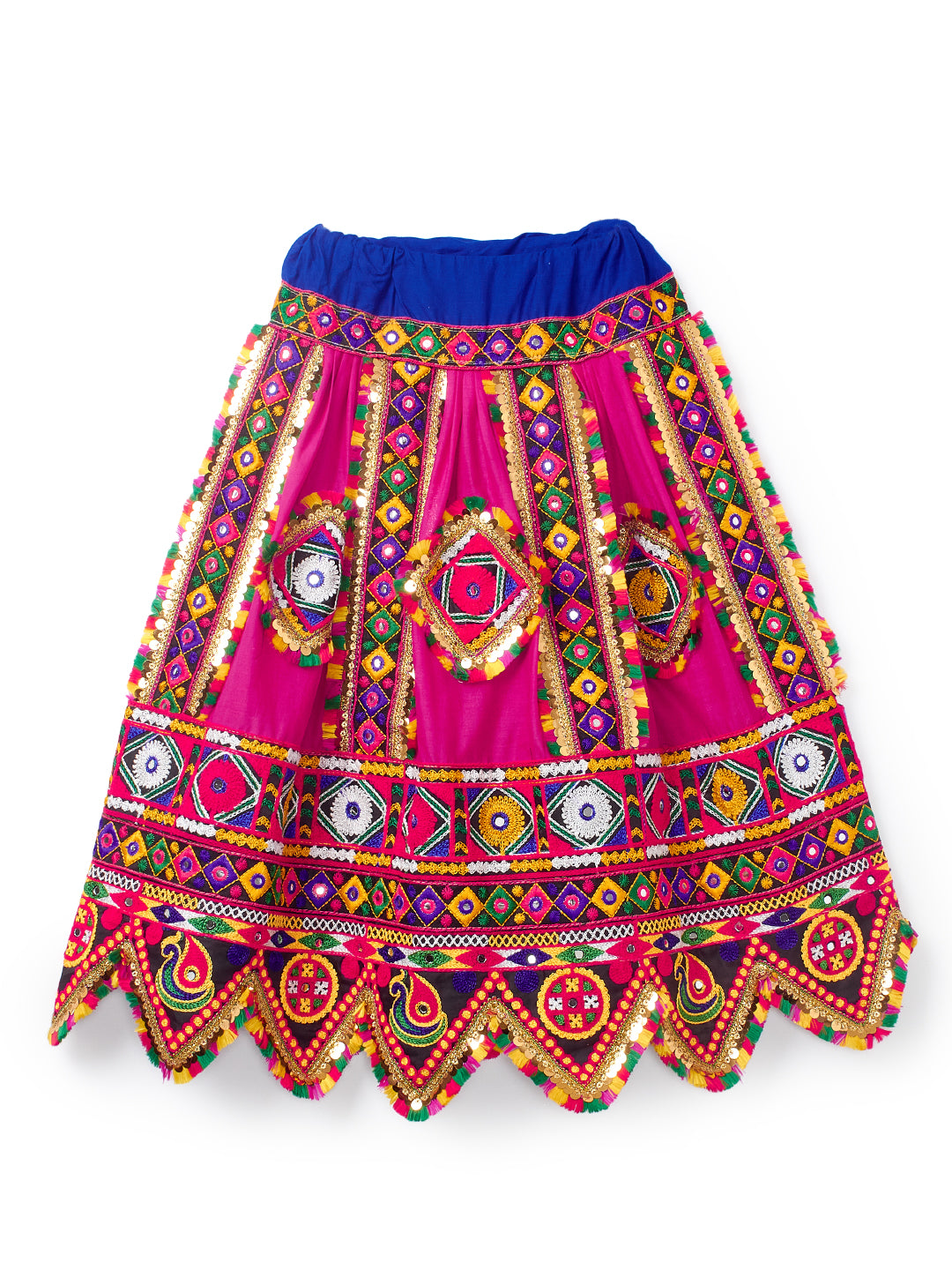 Banjara India Kutchi Emboidered Blue Girls Chaniya Choli with Dupatta (CC-PTW) - Pink
