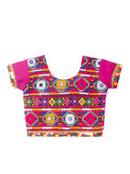 Banjara India Kutchi Emboidered Blue Girls Chaniya Choli with Dupatta (CC-PTW) - Pink