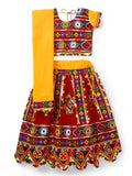 Banjara India Kutchi Emboidered Black Girls Chaniya Choli with Dupatta (CC-PTW) - Red
