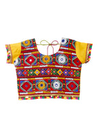 Banjara India Kutchi Emboidered Black Girls Chaniya Choli with Dupatta (CC-PTW) - Red