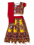 Banjara India Kutchi Emboidered Blue Girls Chaniya Choli with Dupatta (CC-PTW) - Yellow
