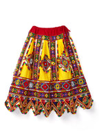 Banjara India Kutchi Emboidered Blue Girls Chaniya Choli with Dupatta (CC-PTW) - Yellow