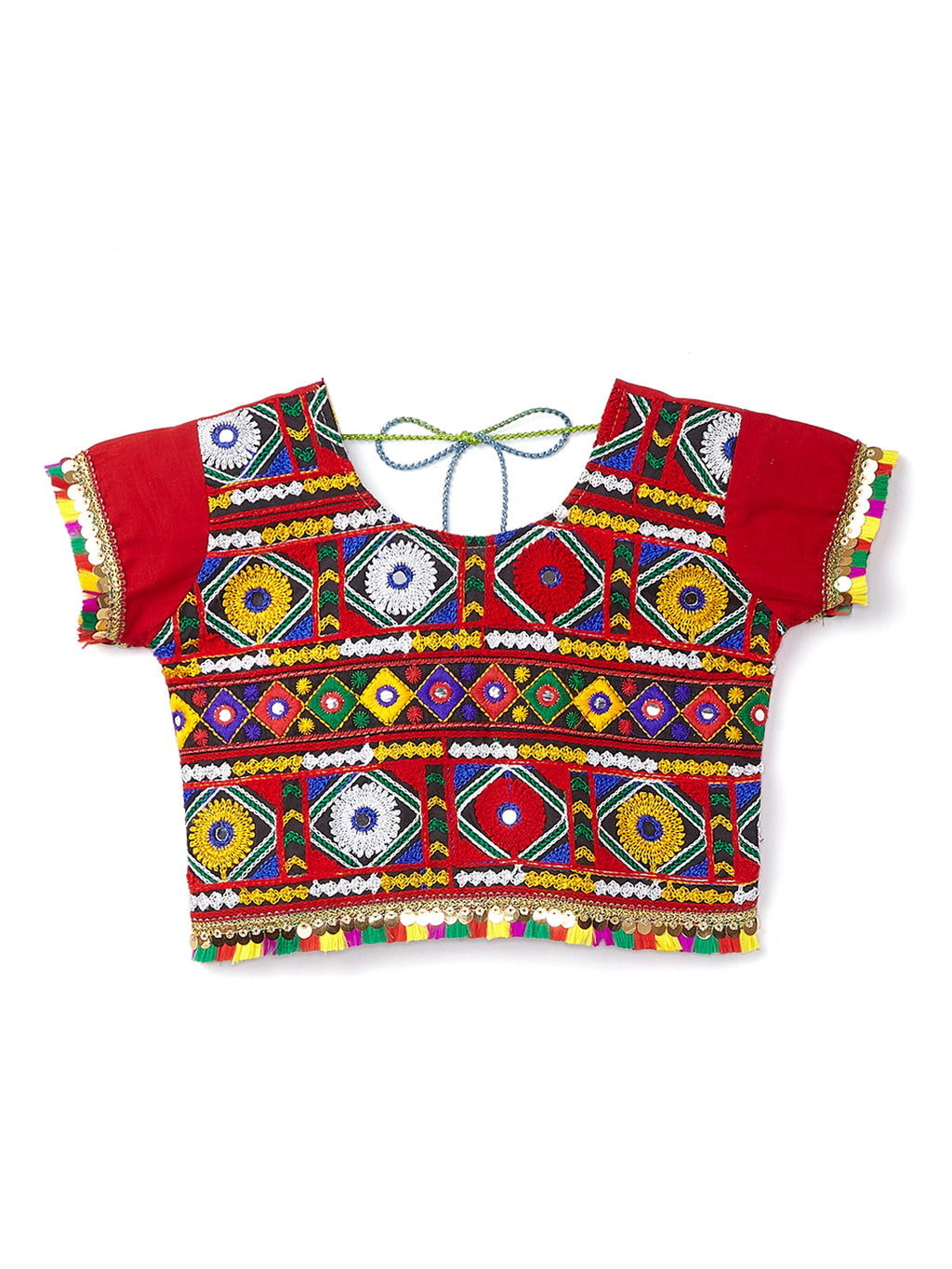 Banjara India Kutchi Emboidered Blue Girls Chaniya Choli with Dupatta (CC-PTW) - Yellow