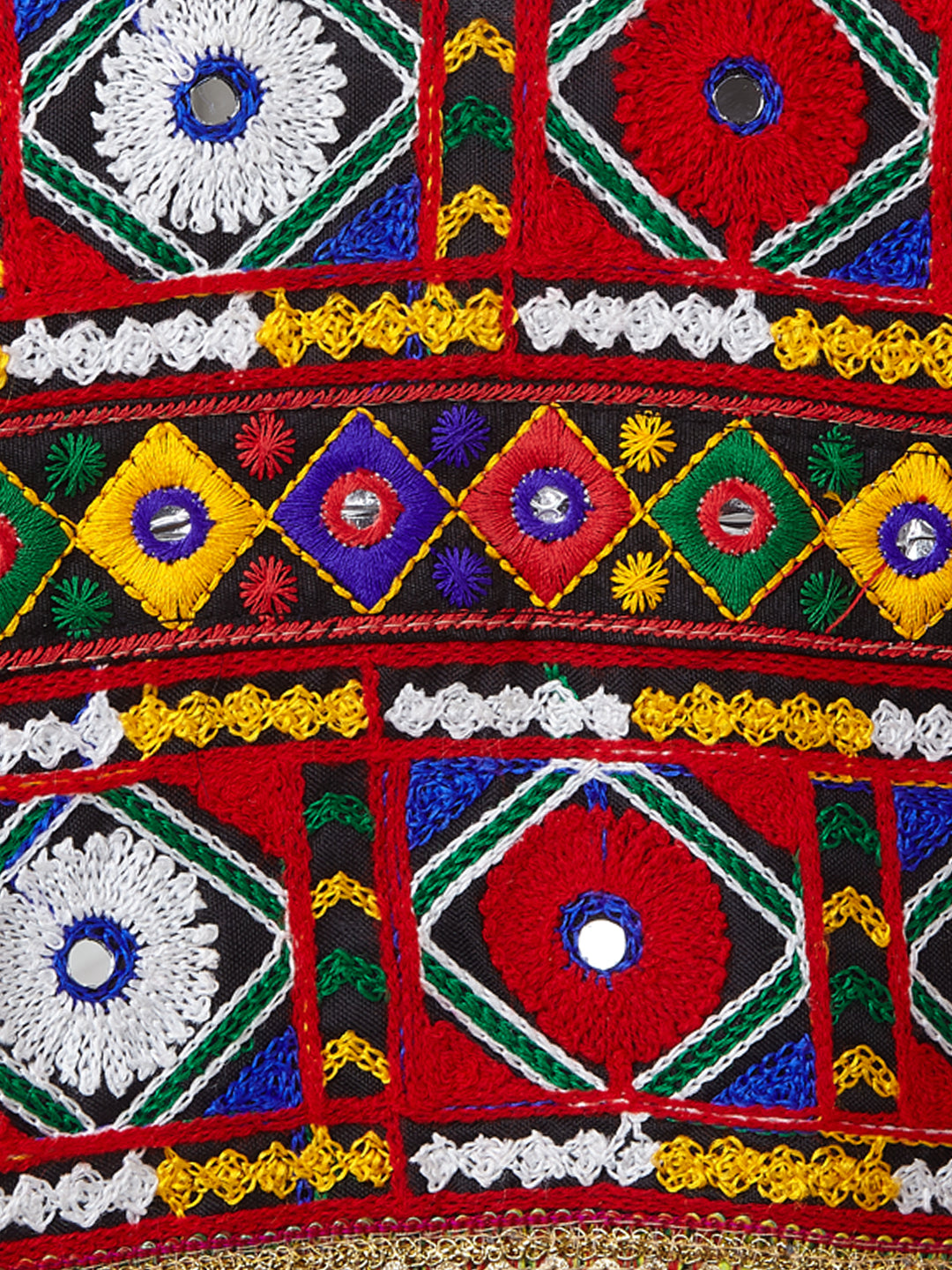 Banjara India Kutchi Emboidered Blue Girls Chaniya Choli with Dupatta (CC-PTW) - Yellow