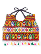 Banjara India Kutchi Emboidered Black Girls Chaniya Choli with Dupatta (CC-RJS) - Green