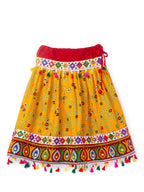 Banjara India Kutchi Emboidered Black Girls Chaniya Choli with Dupatta (CC-RJS) - Yellow