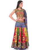 Banjara India Cotton Long Flair Aari Embroidery Kutch Work (Lehenga Choli) Chaniya Choli Set with Dupatta-SuperKaju-02