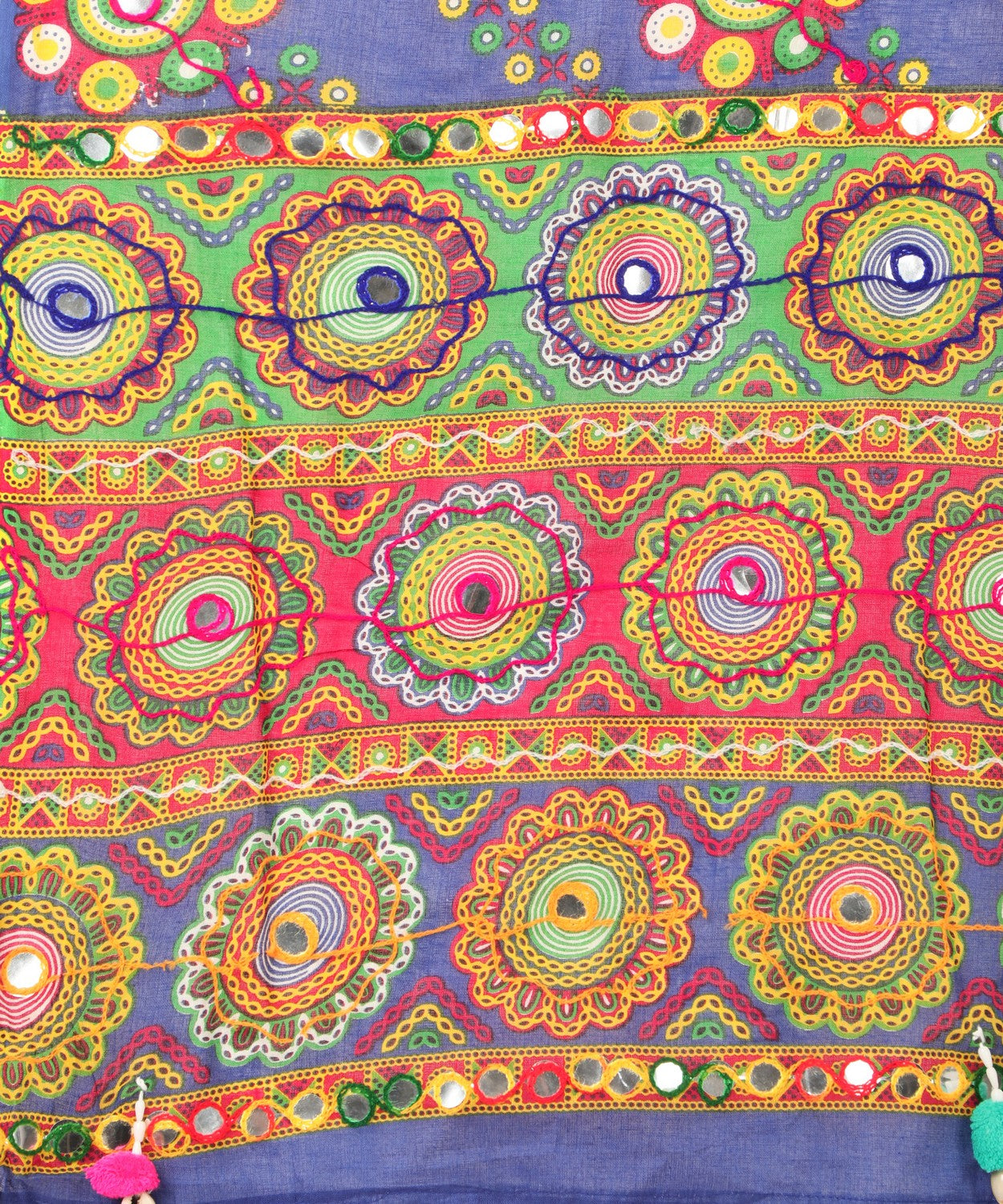Banjara India Cotton Long Flair Aari Embroidery Kutch Work (Lehenga Choli) Chaniya Choli Set with Dupatta-SuperKaju-02