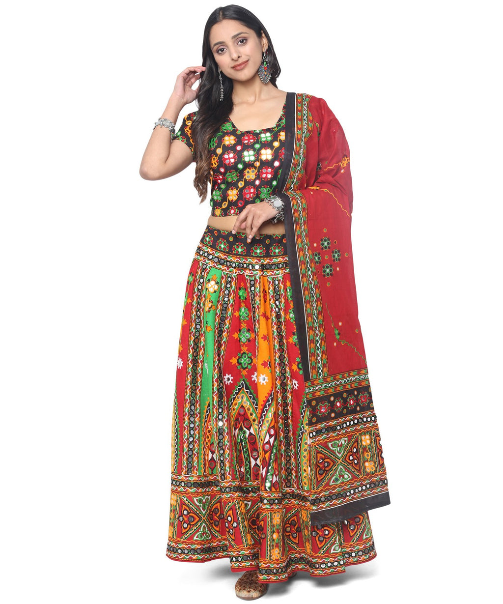 Banjara India Cotton Long Flair Aari Embroidery Kutch Work