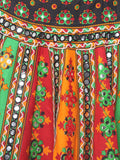 Banjara India Cotton Long Flair Aari Embroidery Kutch Work (Lehenga Choli) Chaniya Choli Set with Dupatta-Temple-03