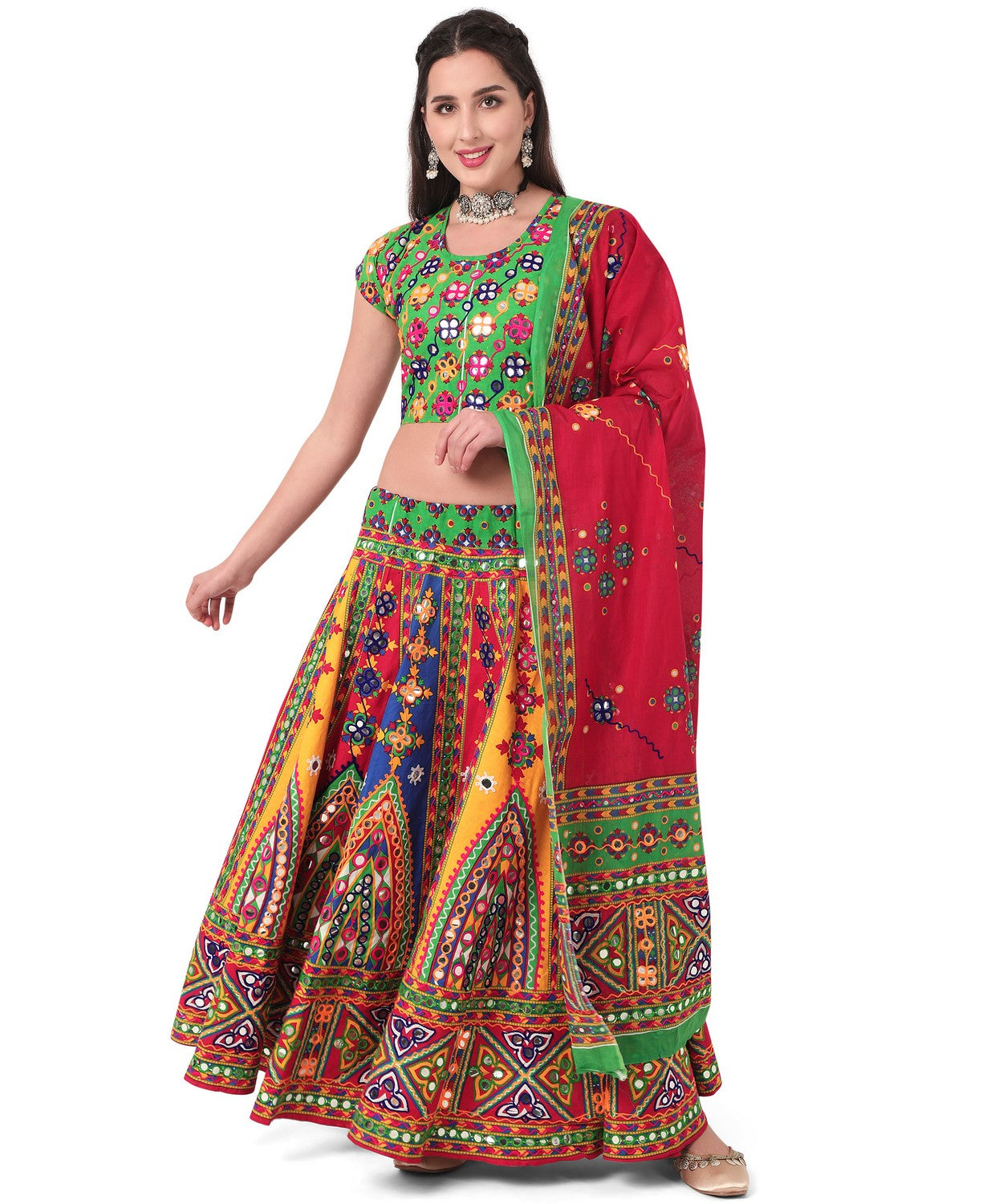 Banjara India Cotton Long Flair Aari Embroidery Kutch Work