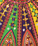 Banjara India Cotton Long Flair Aari Embroidery Kutch Work (Lehenga Choli) Chaniya Choli Set with Dupatta--Temple-05