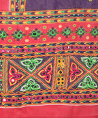 Banjara India Cotton Long Flair Aari Embroidery Kutch Work (Lehenga Choli) Chaniya Choli Set with Dupatta--Temple-05