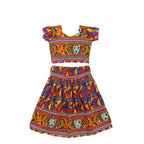 Kutchi Embroidered Cotton Chaniya Choli Set For Girls (CC-TGL) - Blue