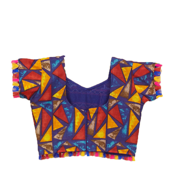 Kutchi Embroidered Cotton Chaniya Choli Set For Girls (CC-TGL) - Blue