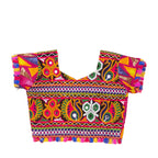 Kutchi Embroidered Cotton Chaniya Choli Set For Girls (CC-TGL) - Pink