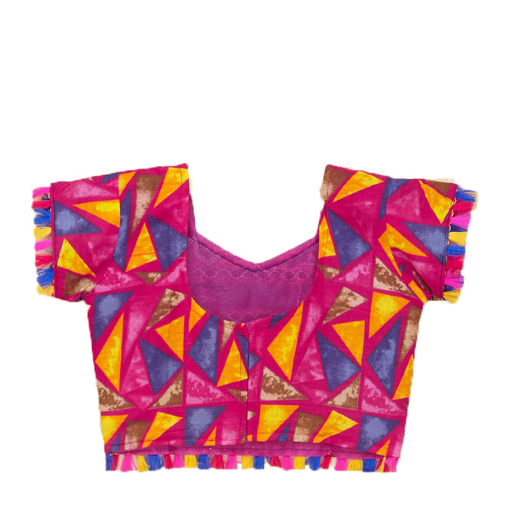 Kutchi Embroidered Cotton Chaniya Choli Set For Girls (CC-TGL) - Pink