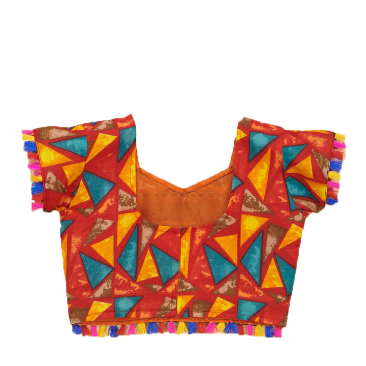 Kutchi Embroidered Cotton Chaniya Choli Set For Girls (CC-TGL) - Red