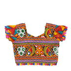 Kutchi Embroidered Cotton Chaniya Choli Set For Girls (CC-TGL) - Red