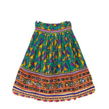 Kutchi Embroidered Cotton Chaniya Choli Set For Girls (CC-TGL) - Green + Dupatta