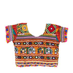 Kutchi Embroidered Cotton Chaniya Choli Set For Girls (CC-TGL) - Red + Dupatta