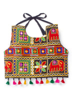 Banjara India Kutchi Emboidered Black Girls Chaniya Choli with Dupatta (CC-WILD) - Red