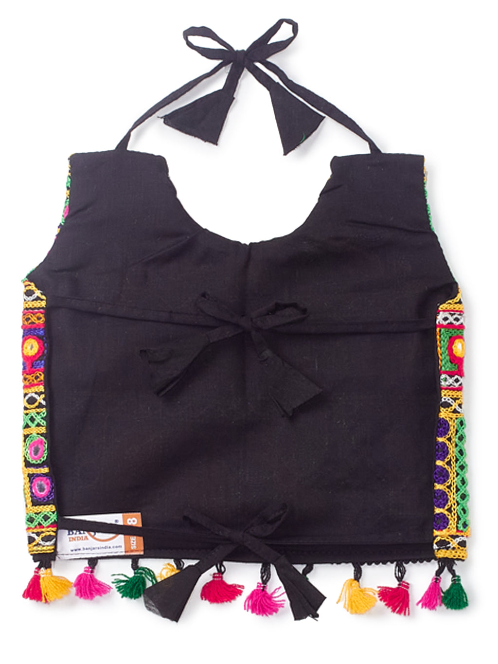 Banjara India Kutchi Emboidered Black Girls Chaniya Choli with Dupatta (CC-WILD) - Red