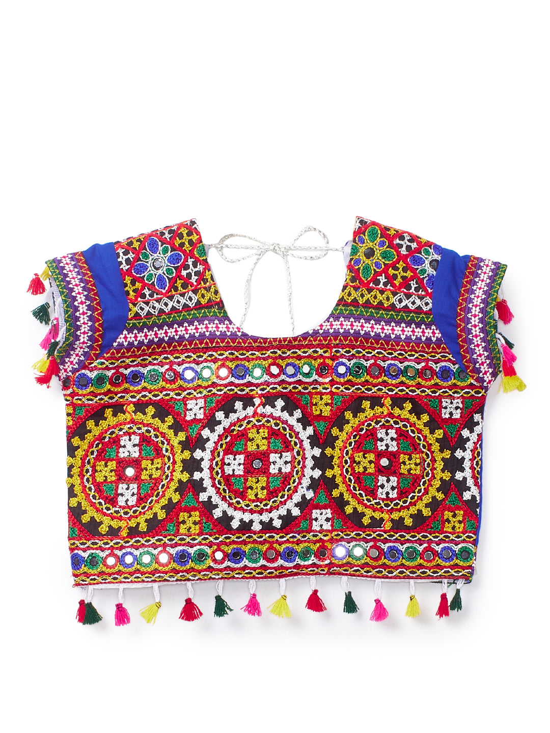 Banjara India Kutchi Embroidered Girls Chaniya Choli with Dupatta (CC1-BWR) - Blue