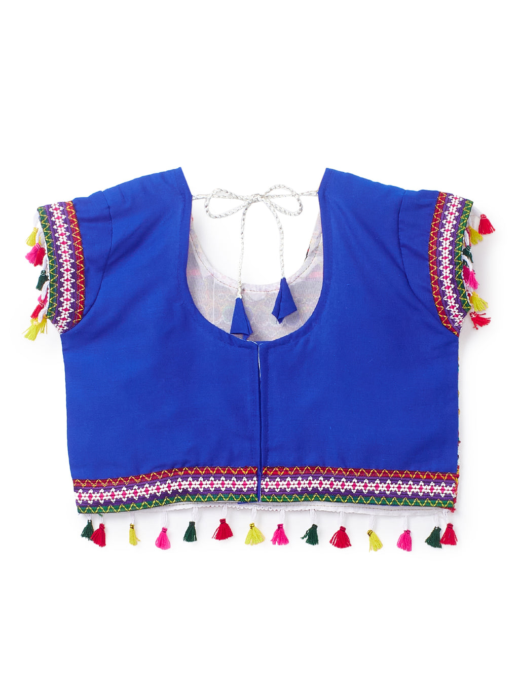 Banjara India Kutchi Embroidered Girls Chaniya Choli with Dupatta (CC1-BWR) - Blue
