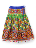 Banjara India Kutchi Embroidered Green Girls Chaniya Choli with Dupatta (CC1-BWR) - Green