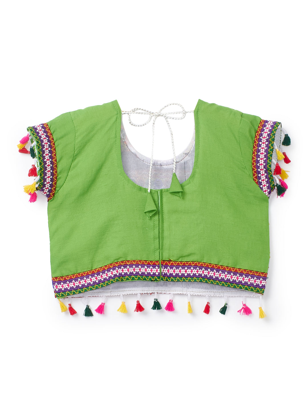 Banjara India Kutchi Embroidered Green Girls Chaniya Choli with Dupatta (CC1-BWR) - Green