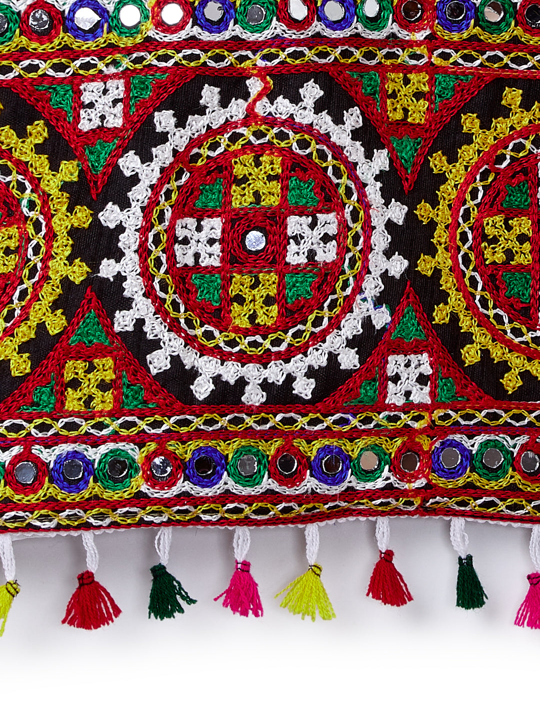 Banjara India Kutchi Embroidered Green Girls Chaniya Choli with Dupatta (CC1-BWR) - Green