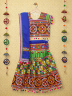 Banjara India Kutchi Embroidered Green Girls Chaniya Choli with Dupatta (CC1-BWR) - Green