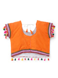 Banjara India Kutchi Embroidered Orange Girls Chaniya Choli with Dupatta (CC1-BWR) - Orange