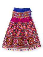 Banjara India Kutchi Embroidered Pink Girls Chaniya Choli with Dupatta (CC1-BWR) - Pink