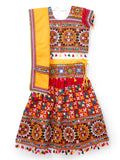Banjara India Kutchi Embroidered Girls Chaniya Choli with Dupatta (CC1-BWR) - Red