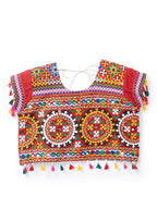 Banjara India Kutchi Embroidered Girls Chaniya Choli with Dupatta (CC1-BWR) - Red