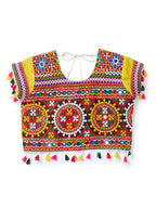 Banjara India Kutchi Embroidered Yellow Girls Chaniya Choli with Dupatta (CC1-BWR) - Yellow