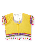 Banjara India Kutchi Embroidered Yellow Girls Chaniya Choli with Dupatta (CC1-BWR) - Yellow
