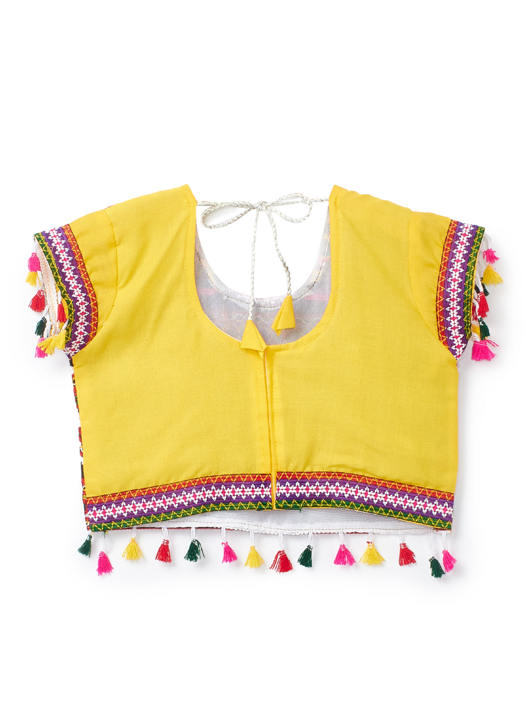 Banjara India Kutchi Embroidered Yellow Girls Chaniya Choli with Dupatta (CC1-BWR) - Yellow
