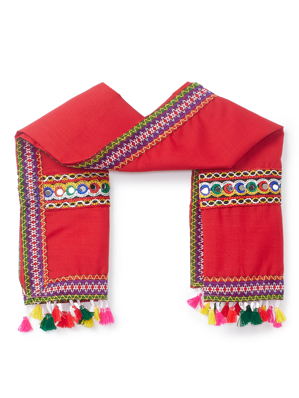 Banjara India Kutchi Embroidered Yellow Girls Chaniya Choli with Dupatta (CC1-BWR) - Yellow