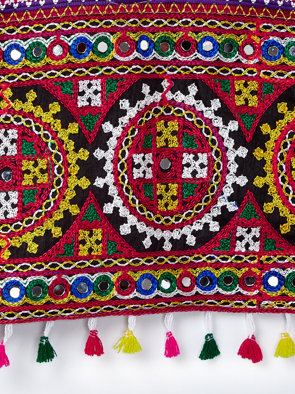 Banjara India Kutchi Embroidered Yellow Girls Chaniya Choli with Dupatta (CC1-BWR) - Yellow