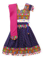 Banjara India Kutchi Emboidered Black Girls Chaniya Choli with Dupatta (CC1-POP) - Navy