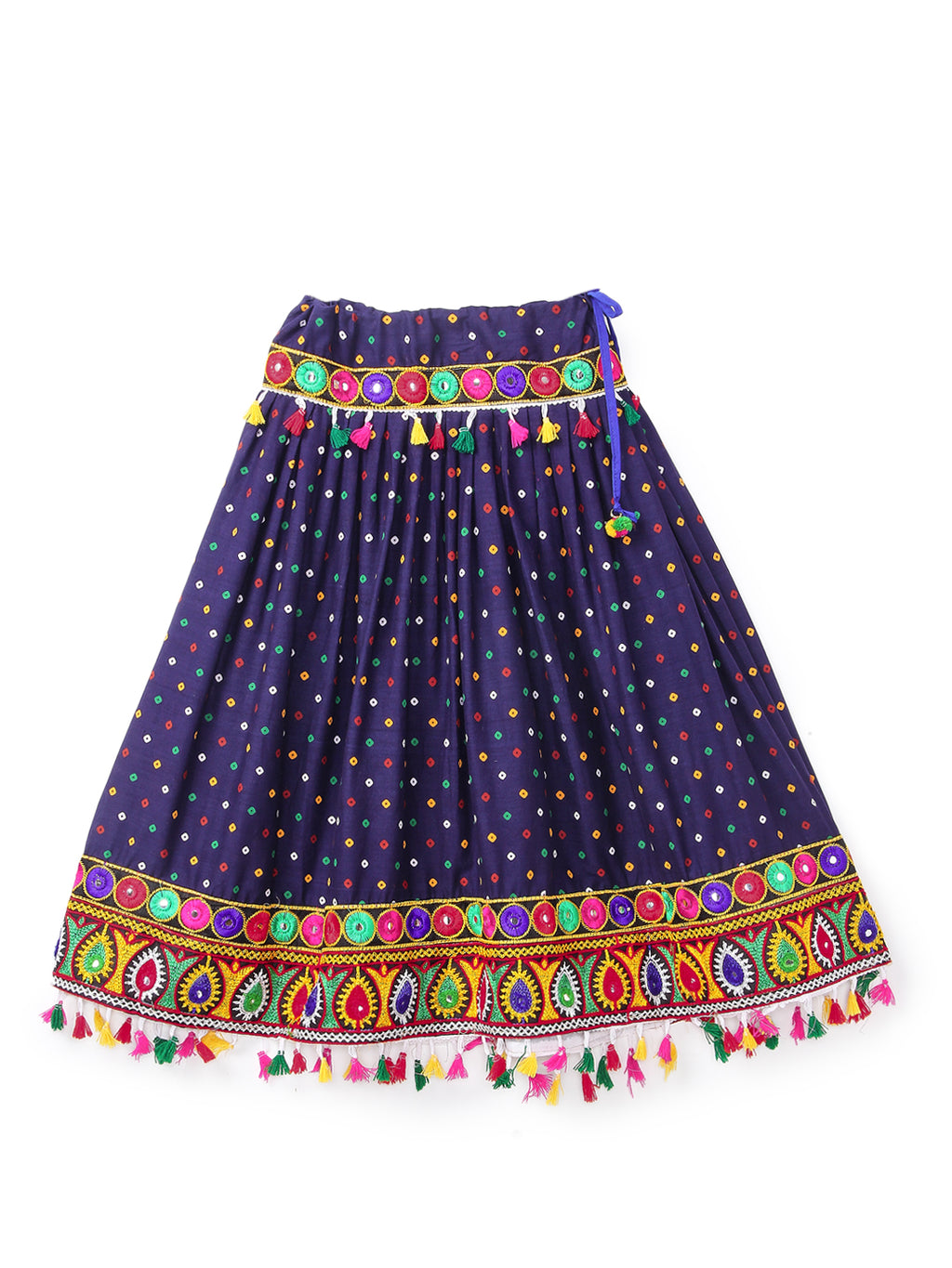 Banjara India Kutchi Emboidered Black Girls Chaniya Choli with Dupatta (CC1-POP) - Navy