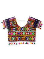 Banjara India Kutchi Emboidered Black Girls Chaniya Choli with Dupatta (CC1-POP) - Navy