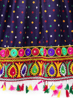 Banjara India Kutchi Emboidered Black Girls Chaniya Choli with Dupatta (CC1-POP) - Navy