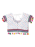 Banjara India Kutchi Emboidered Black Girls Chaniya Choli with Dupatta (CC1-POP) - White