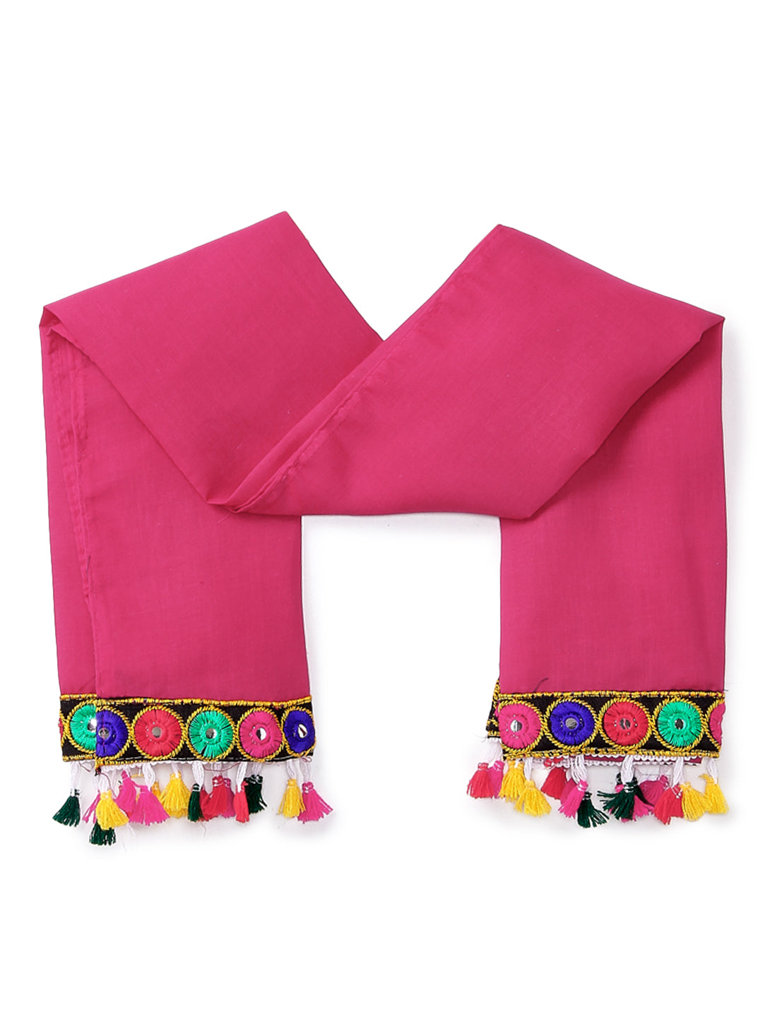 Banjara India Kutchi Emboidered Black Girls Chaniya Choli with Dupatta (CC1-POP) - White