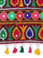 Banjara India Kutchi Emboidered Black Girls Chaniya Choli with Dupatta (CC1-POP) - White