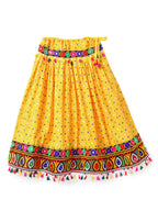 Banjara India Kutchi Emboidered Black Girls Chaniya Choli with Dupatta (CC1-POP) - Yellow